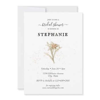edelweiss floral bridal shower invitation