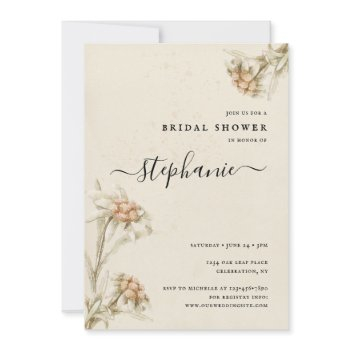 edelweiss floral bridal shower invitation