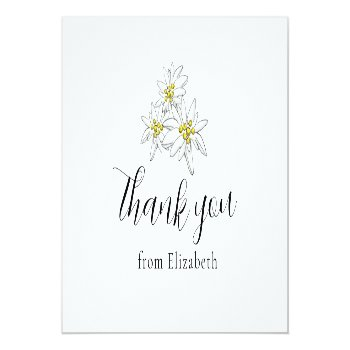 Edelweiss Wildflower Cute Bridal Shower Thank You Front View