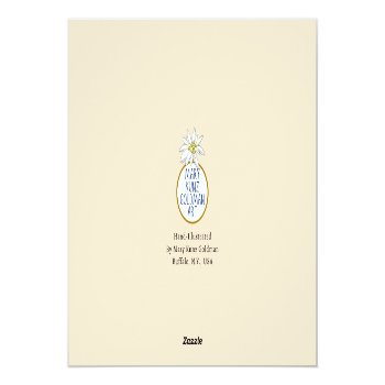 Edelweiss Wildflower Cute Champagne Bridal Shower Thank You Card Front View