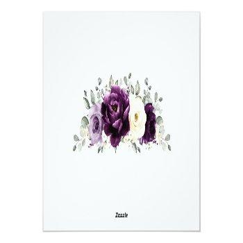 Eggplant Purple Plum Ivory White  Bridal Shower Thank You Card Front View