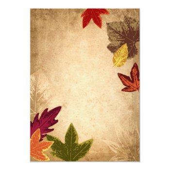 Elegant Autumn Leaves Rustic Fall Wedding Invitation Front View