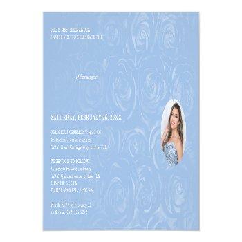 Elegant Baby Blue Quinceanera Princess Photo Foil  Foil Invitation Front View