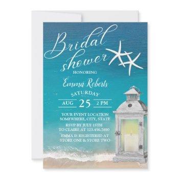 elegant beach starfish white lantern bridal shower invitation