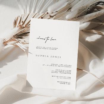 elegant black and white modern bridal shower  invitation