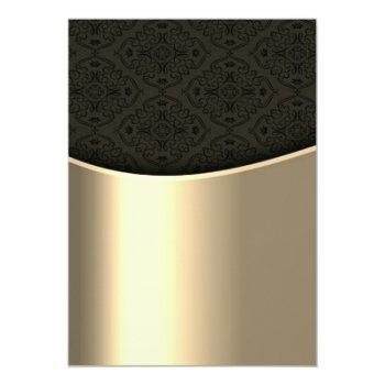 Elegant Black Damask Gold Front View