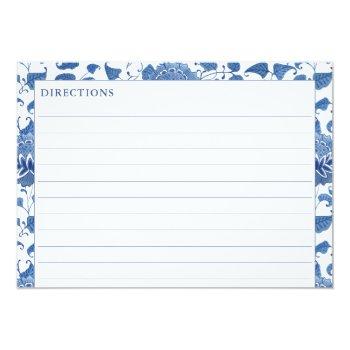 Elegant Blue And White China Pattern Recipe Card Front View