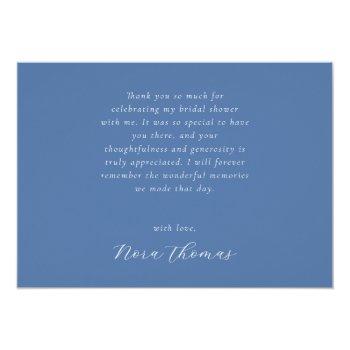 Elegant Blue Floral Thank You Card Front View