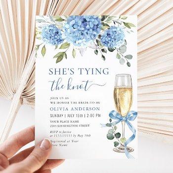 elegant blue hydrangea floral bridal shower invitation