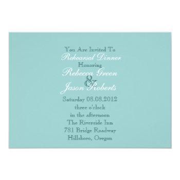 Elegant Blue Seashells Beach Rehearsal Dinner Invitation Front View
