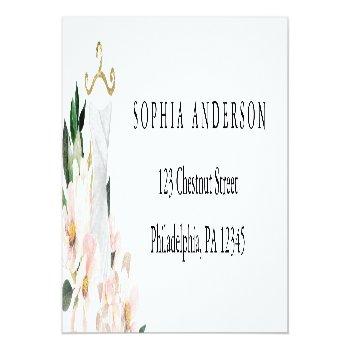Elegant Blush Floral Bridal Shower Return Address Label Front View