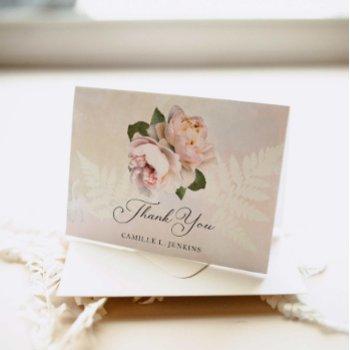 elegant blush flower bridal shower folded thank you card
