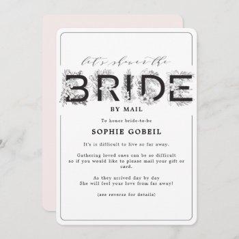 elegant blush pink floral by mail bridal shower invitation