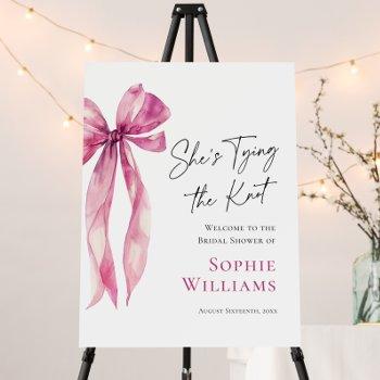 elegant blush pink hand drawn bow bridal shower foam board