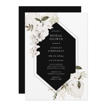 elegant bohemian floral bridal shower invitation