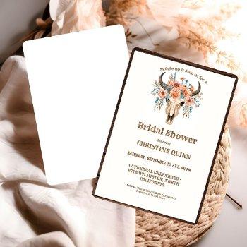 elegant boho western cowboy bridal shower invitation