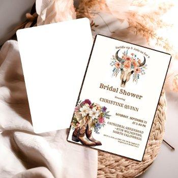 elegant boho western cowboy bridal shower invitation