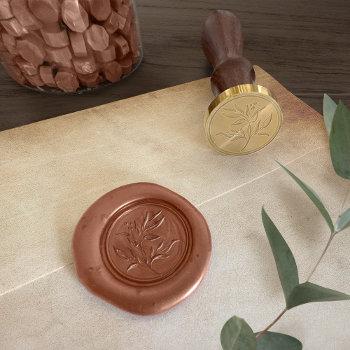 elegant botanical greenery leaves wax seal stamp