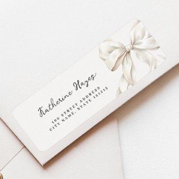 elegant bow bridal shower return address label