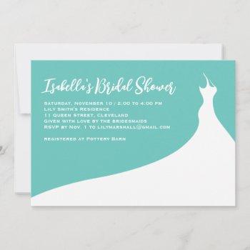 elegant bridal shower invitation turquoise