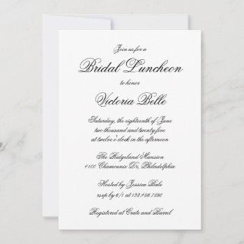 elegant calligraphy formal bridal luncheon invitation
