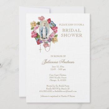 elegant catholic mary  bridal shower eucalyptus  i invitation