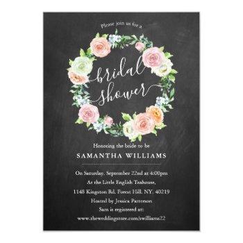 Elegant Chalkboard Floral Wreath Front View
