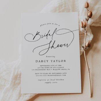 elegant charm simple bridal shower invitations