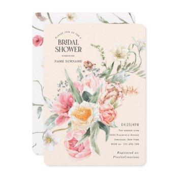 elegant chic pretty bloom spring floral garden invitation