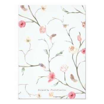 Elegant Chic Pretty Bloom Spring Floral Garden Invitation Front View