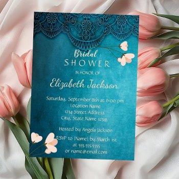 elegant chic vintage ornament floral bridal shower invitation