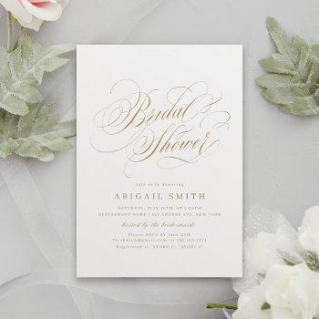 elegant classic calligraphy vintage bridal shower invitation