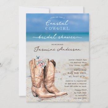 elegant coastal cowgirl beach bridal shower invitation