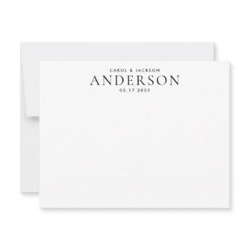elegant couple newlywed name wedding stationery note card
