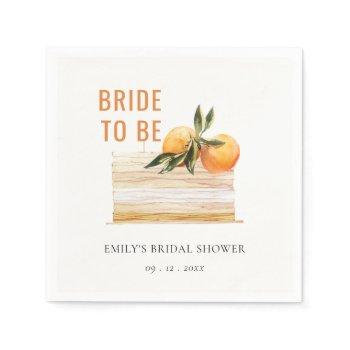 elegant cute boho orange fruit cake bridal shower napkins