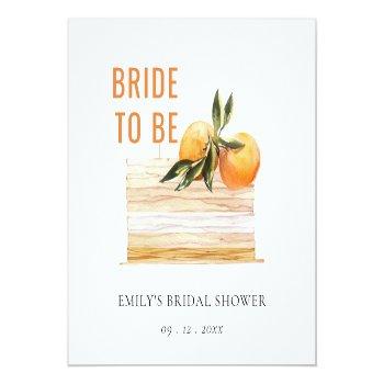 Elegant Cute Boho Orange Fruit Cake Bridal Shower Napkins Front View