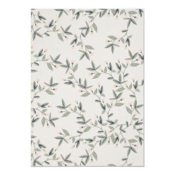 Elegant Cute Dusky Deer Floral Crest Bridal Shower Thank You Card Front View