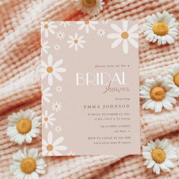 elegant daisy terracotta bridal shower invitation