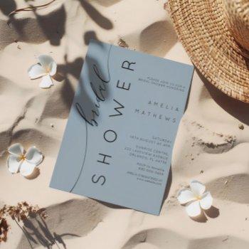 elegant dusty blue bridal shower invitation