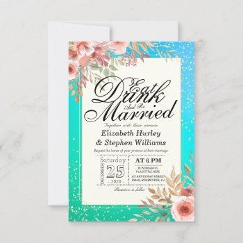 elegant eat drink & be married wedding invitations