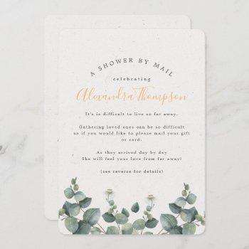 elegant eucalyptus bridal shower by mail invitation