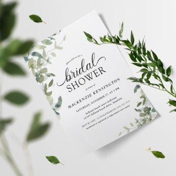 elegant eucalyptus greenery bridal shower  invitation postcard