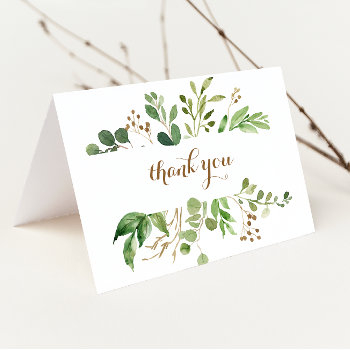 elegant eucalyptus greenery wedding thank you card