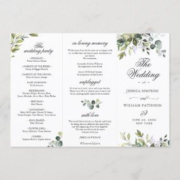 elegant eucalyptus wedding ceremony program