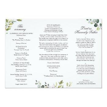 Elegant Eucalyptus Wedding Ceremony Program Front View