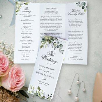 elegant eucalyptus wedding ceremony program