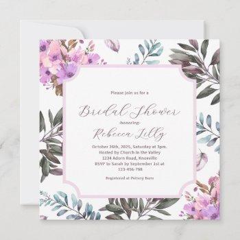 elegant floral bridal shower  invitation