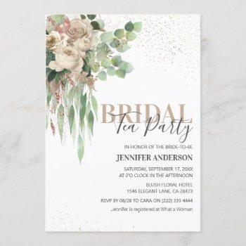 elegant floral bridal shower tea party invitation