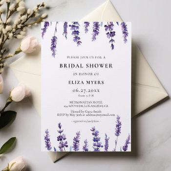 elegant floral lavender bridal shower invitation