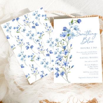 elegant floral something blue bridal shower invitation